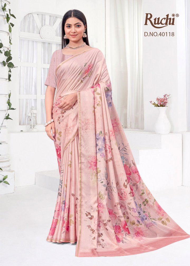 Saisha Vol 2 By Ruchi Tussar Silk Printed Saree Suppliers In India